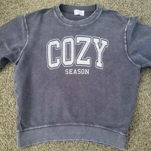 Pink Lily Graphic Sweatshirt Gray Size Small